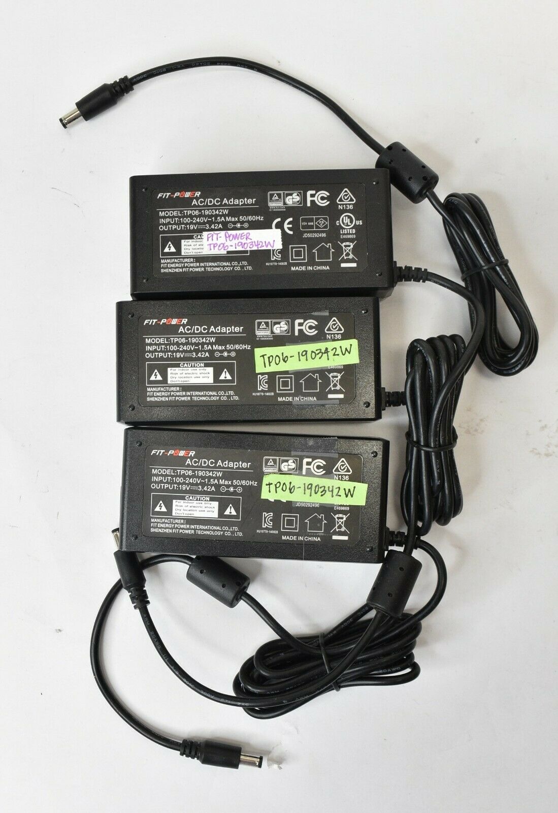 *Brand NEW*Lot of 3 Fit Energy Power TP06-190342W 19V 3.42A AC/DC Power Supply Adapter - Click Image to Close